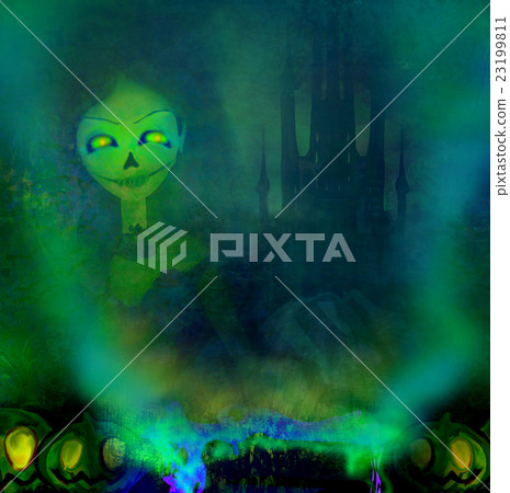Halloween witch preparing potion Halloween witch preparing potion 23199811