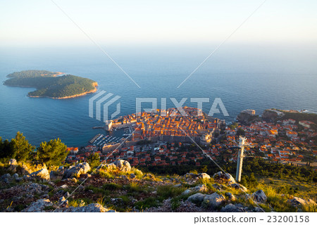 Dubrovnik and Lokrum island, Croatia from Mt. Srd Dubrovnik and Lokrum island, Croatia from Mt. Srd 23200158