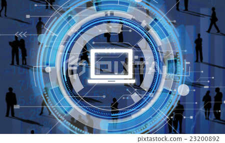 Digital Blue Hud Interface Laptop Concept 23200892