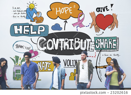 Contribute Corporate Collaboration Support Contribution Concept 23202616