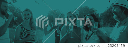 Diverse Neighbors Drinking Party Yard Concept Diverse Neighbors Drinking Party Yard Concept 23203459