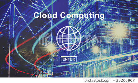 Cloud Computing Technology Online Website Concept 23203907