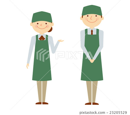 Super clerk man and woman working people... - Stock Illustration ...