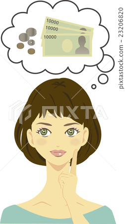A woman thinking about money 23206820