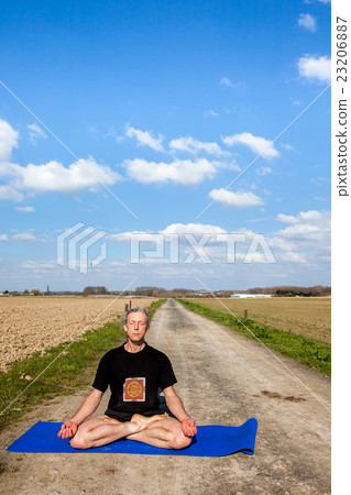 Enjoy Lotus Pose yoga in Nature 23206887