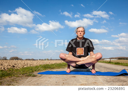 Enjoy Lotus Pose yoga in Nature 23206891