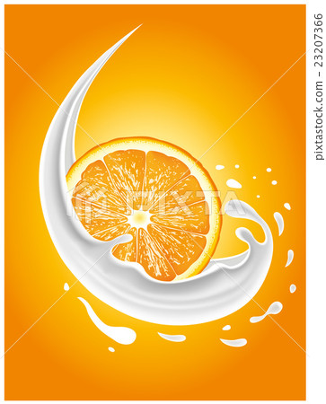 milk splash with orange 23207366