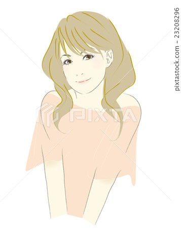 一名婦女(半長的棕色頭髮)黃色蚤的例證 一名婦女(半長的棕色頭髮)黃色蚤的例證 23208296
