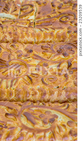 Kulebyaka cabbage pie. Russian cuisine 23209539