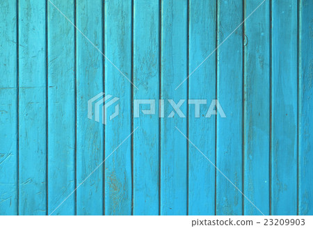 Blue teal grunge painted wooden planks panel 23209903
