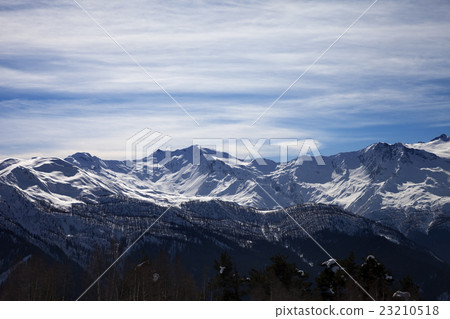 Sunlight snowy mountains in nice evening Sunlight snowy mountains in nice evening 23210518