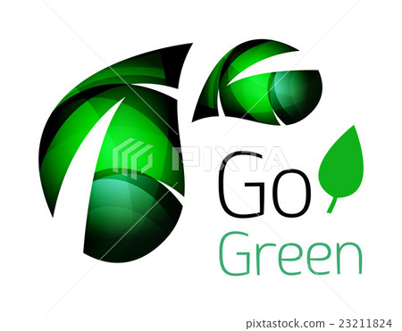 Colorful leaf logo. Geometric abstract icon Colorful leaf logo. Geometric abstract icon 23211824