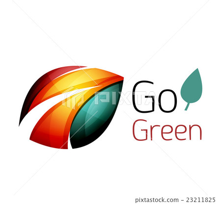 Colorful leaf logo. Geometric abstract icon 23211825