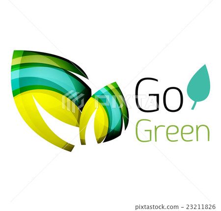 Colorful leaf logo. Geometric abstract icon Colorful leaf logo. Geometric abstract icon 23211826