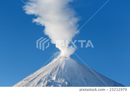 Kamchatka: view of eruption Klyuchevskoy Volcano 23212979