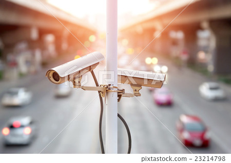 Stock Photo: traffic security camera.