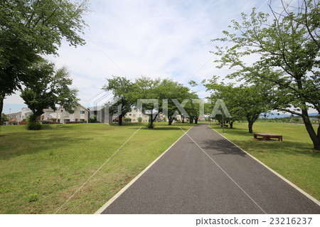 Fore park and house in the school 23216237