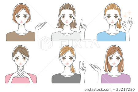 Female set hand sign 23217280
