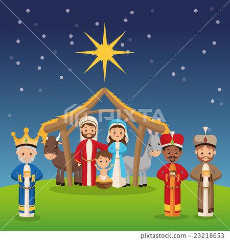 Manger icon. Merry Christmas design. Vector 23218653