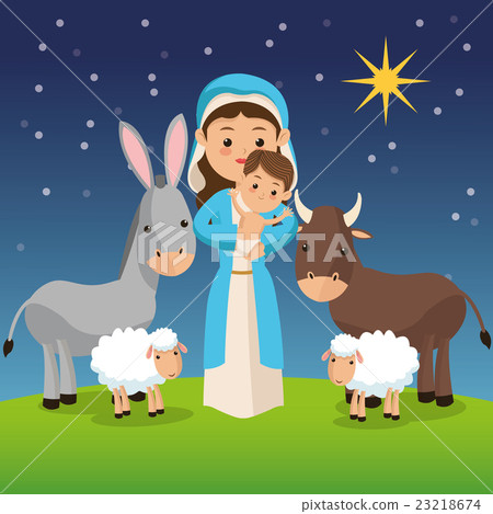 Manger icon. Merry Christmas design. Vector 23218674