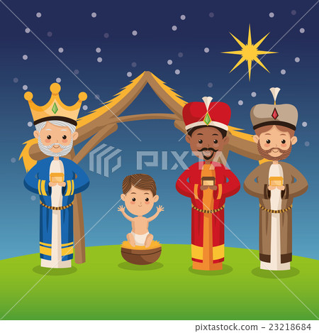 Three wise men icon. Merry Christmas design 23218684