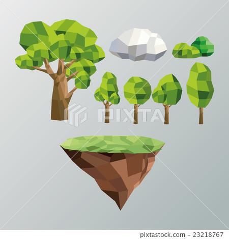 tree and cloud icon. Polygonal image. vector tree and cloud icon. Polygonal image. vector 23218767