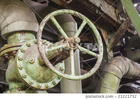 Industrial valve in an abandoned factory. 23221732