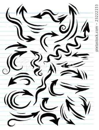 Isolated vector hand drawn arrows set - Stock Illustration [23222153 ...