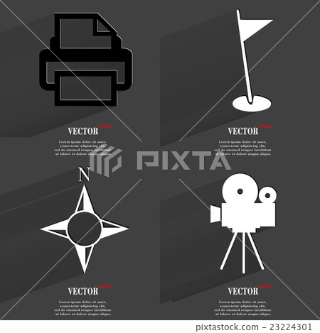 Set of fashionable icons, trending symbols. Flat d 23224301