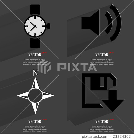 Set of fashionable icons, trending symbols. Flat d 23224302