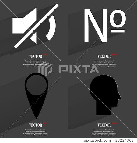 Set of fashionable icons, trending symbols. Flat d Set of fashionable icons, trending symbols. Flat d 23224305