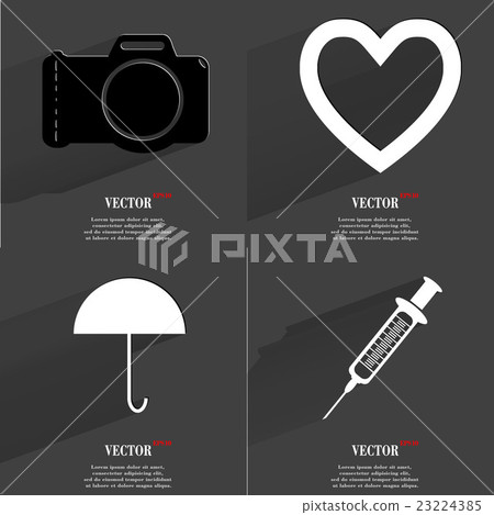 Set of fashionable icons, trending symbols. Flat d Set of fashionable icons, trending symbols. Flat d 23224385