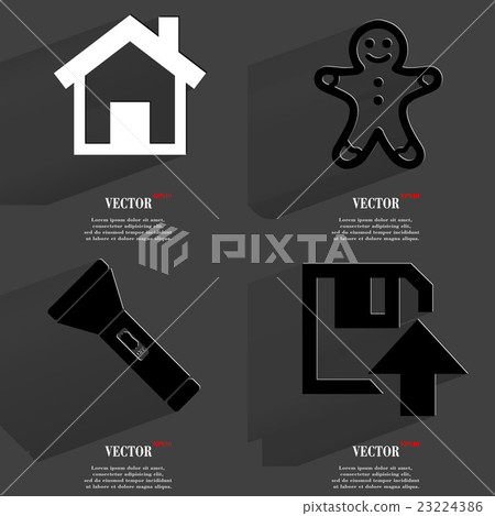 Set of fashionable icons, trending symbols. Flat d 23224386