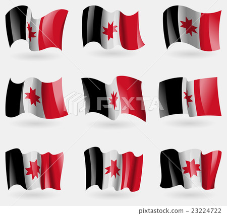 Set of Udmurtia flags in the air. Vector Set of Udmurtia flags in the air. Vector 23224722