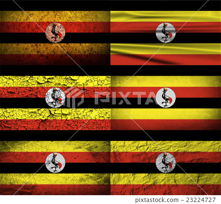 Set of six flags Uganda with old texture. Vector Set of six flags Uganda with old texture. Vector 23224727