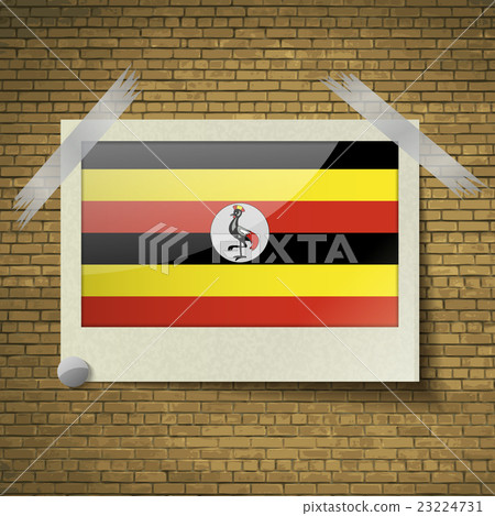 Flags Ugandaat frame on a brick background. Vector Flags Ugandaat frame on a brick background. Vector 23224731