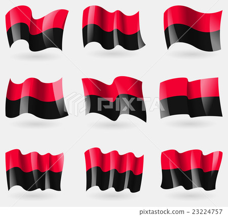 Set of UPA flags in the air. Vector 23224757
