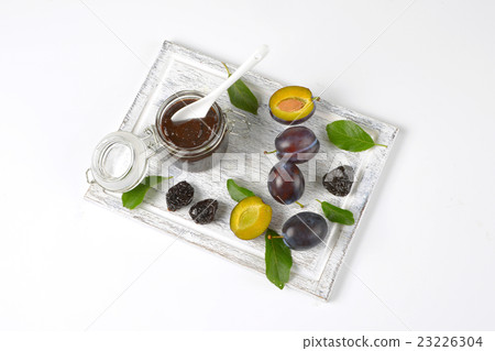 plum jam, fresh and dried plums plum jam, fresh and dried plums 23226304