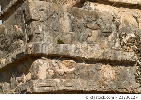 Detail of Mayan Ruins of Temple in Tulum Mexico Detail of Mayan Ruins of Temple in Tulum Mexico 23230127