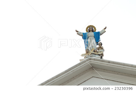Statue of Our Lady with baby angles Statue of Our Lady with baby angles 23230396