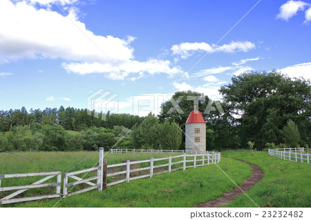 Idyllic landscape silo of Hokkaido 23232482