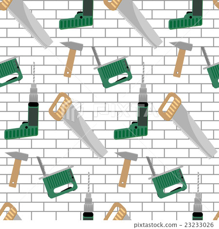 Seamless pattern with tools for construction - Stock Illustration ...
