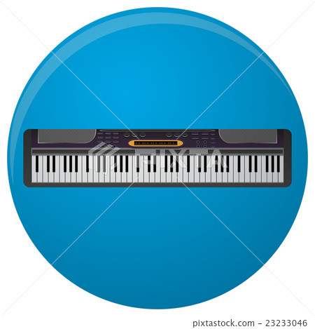 Piano synthesizer icon flat 23233046