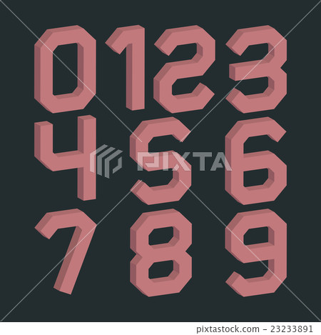 A set of numbers, vector illustration. - Stock Illustration