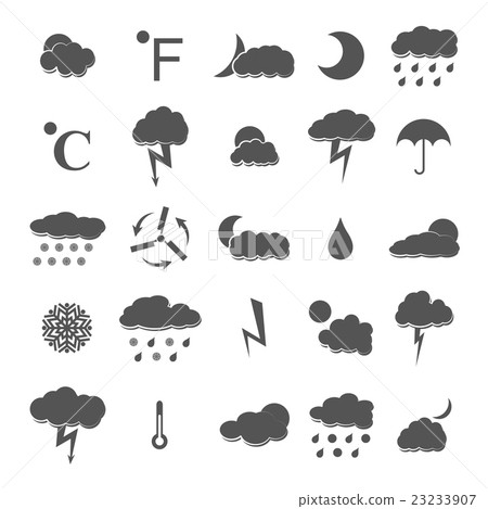 Stock Illustration: Weather icons, vector illustration.