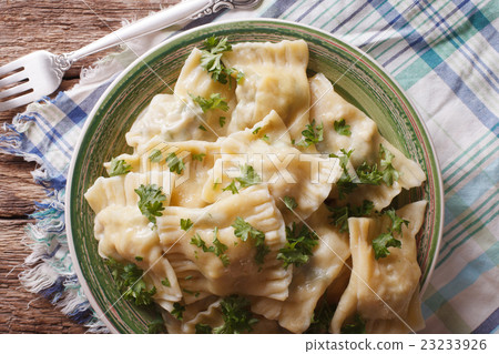 German ravioli Maultaschen with spinach and meat German ravioli Maultaschen with spinach and meat 23233926