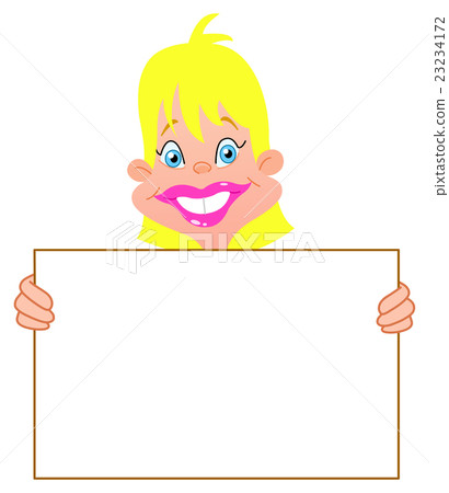 Blond girl with sign 23234172