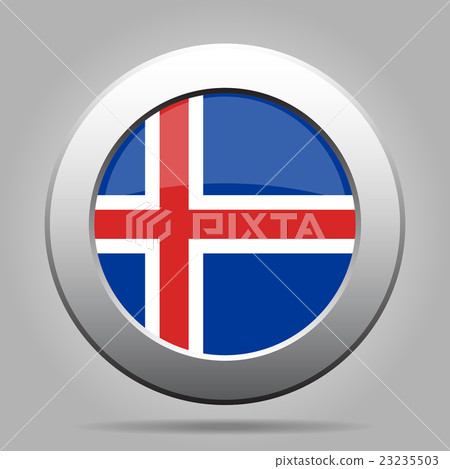 metal button with flag of Iceland 23235503