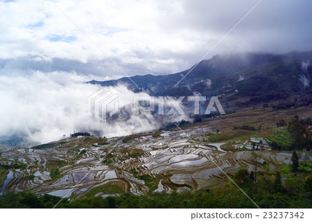 Cultural landscape of Honghe Hani and Yani rice terraces seen from the Yuanyang Duoyishu area in Yunnan 23237342