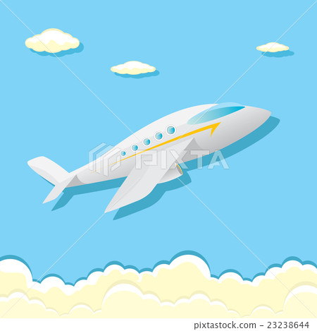 vector airplane icon. cartoon plane in blue sky vector airplane icon. cartoon plane in blue sky 23238644